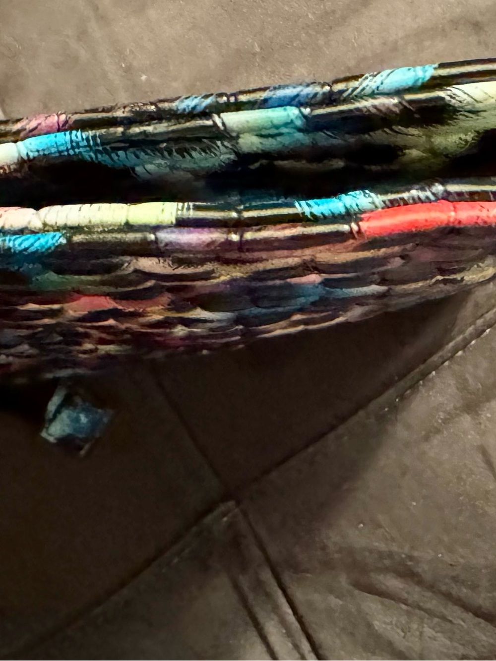 Multicolor Croc-Embossed Wristlet Clutch with Black Accents - Picture 6 of 7